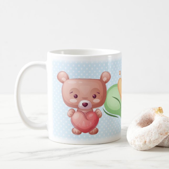 Bear Heart Collection - Blau Kaffeetasse (Mit Donut)