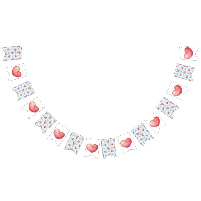 Bear Heart Collection - Blau Wimpelkette (Alle)