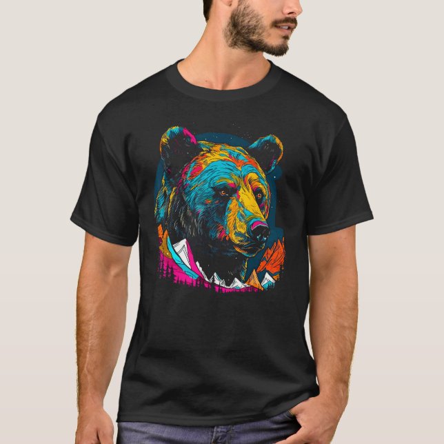 Bear Heart Soul Mountain Hiking Camping T-Shirt (Vorderseite)