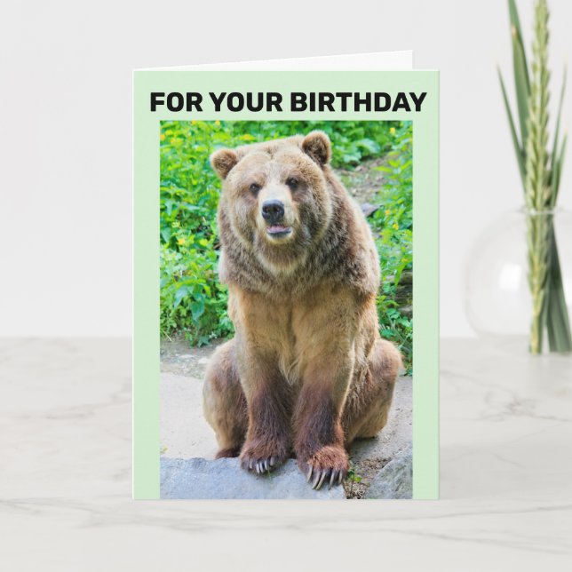 BEAR HUG BIRTHDAY CARD GRIZZLY BEAR KARTE (Vorderseite)
