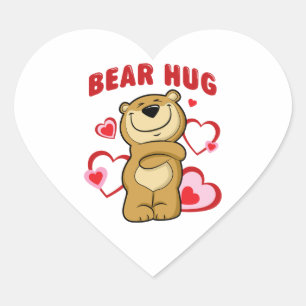 Bear Hug Herz-Aufkleber
