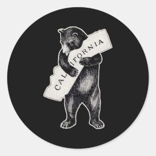 Bear Hug I Liebe California Cali Bear Runder Aufkleber