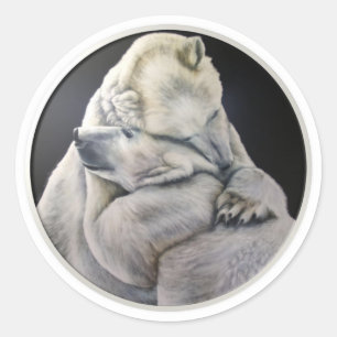 Bear Hug Runder Aufkleber