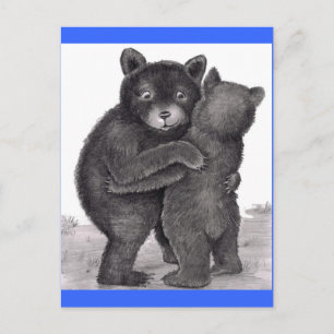 Bear Hug. Zwei Bären in der Natur Postkarte