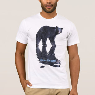 Bear Hugger Black Bar Fun Wildlife T - Shirt