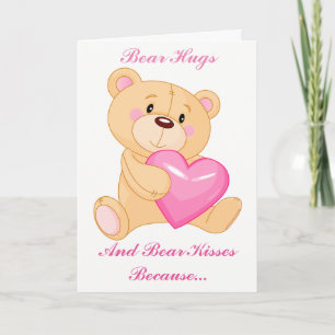 Bear Hugs and Bear Kisses Valentines Grußkarte Feiertagskarte