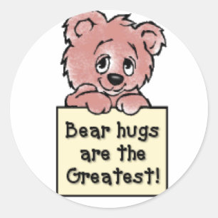 Bear Hugs Runder Aufkleber