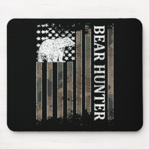 Bear Hunter American Flag Bären Jagen Lover 1 Mousepad