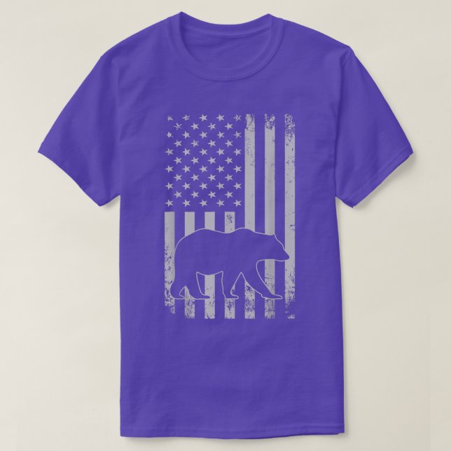 Bear Hunter American Flag Bear Junting T-Shirt (Design vorne)