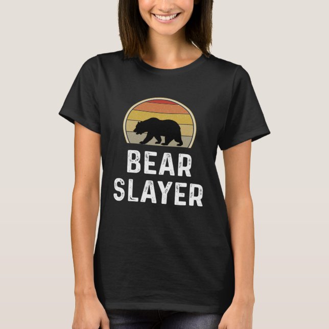Bear Hunter   Bear Slayer Hunting  Retro T-Shirt (Vorderseite)