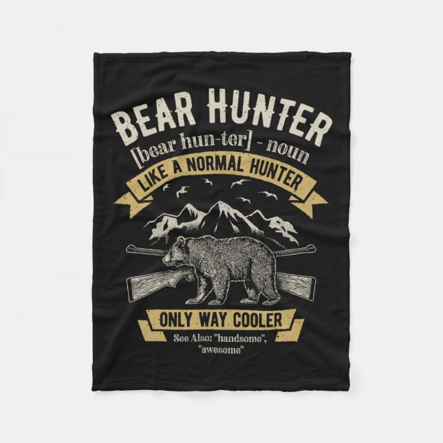 Bear Hunter T Shirt Vintag Jagd Gewitterjäger Fleecedecke (Vorderseite)