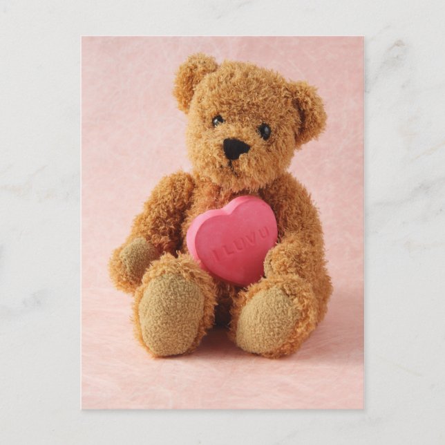 bear i luv u postcard postkarte (Vorderseite)