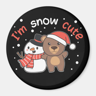 Bear ich bin Schnee Niedlich Snowman Snow Pun Magn Magnet