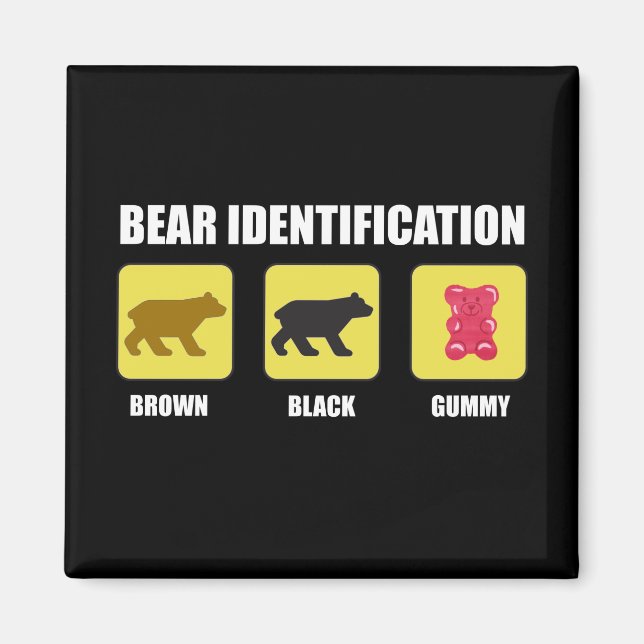 Bear Identification Funny Magnet (Vorne)