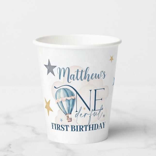 Bear in einem Ballon 236 ml Paper Cups Pappbecher (Vorderseite)