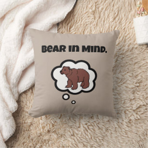 Bear in Mind - Funny Pun Cartoon Bären Design Kissen