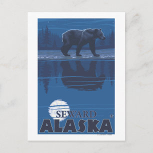 Bear in Moonlight - Seward, Alaska Postkarte