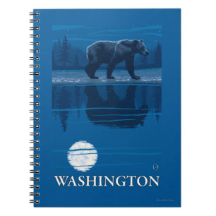 Bear in Moonlight - Washington Notizblock