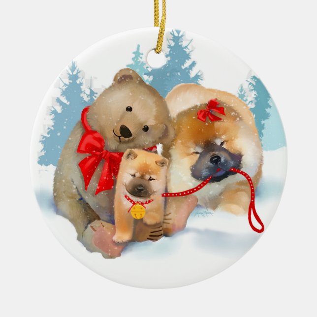 BEAR-ING GIFTS Chow Rundschmuck Keramik Ornament (Vorne)