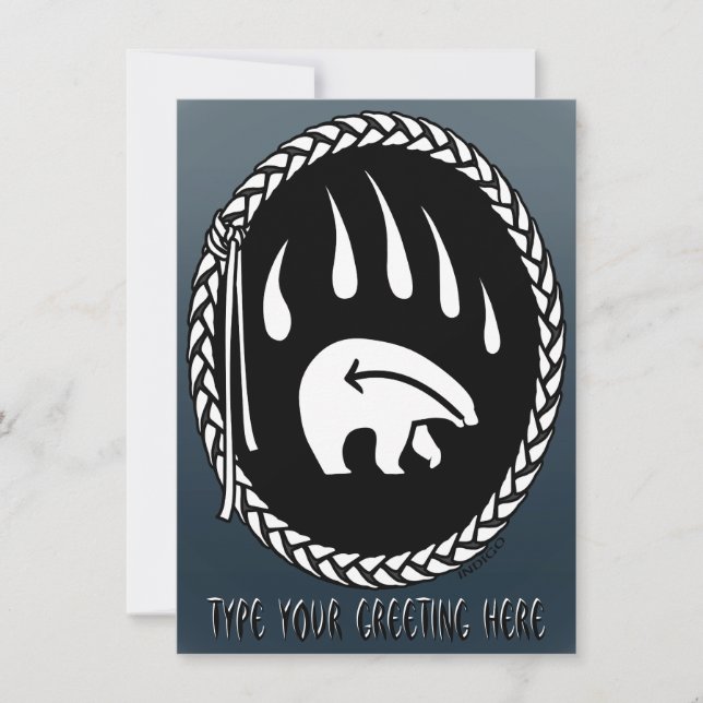 Bear Invitations Personalisiert Tribal Bears Card Einladung (Vorderseite)
