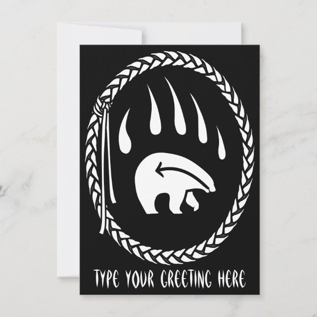 Bear Invitations Personalisiert Tribal Bears Card Einladung (Vorderseite)