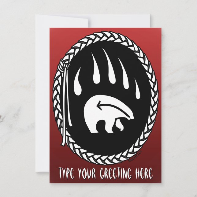Bear Invitations Personalisiert Tribal Bears Card Einladung (Vorderseite)
