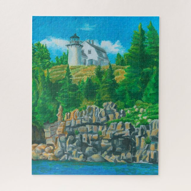 Bear Island Leuchtturm-Gemälde Puzzle (Vertikal)