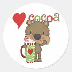Bear Kakao Liebe Holiday Runder Aufkleber