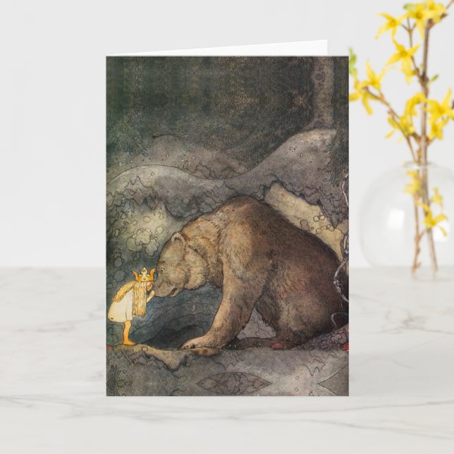 Bear Kiss Card Karte (Gelbe Blume)