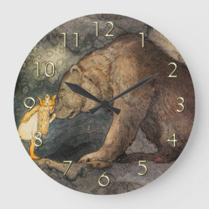 Bear Kiss Große Wanduhr