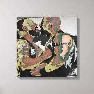 Bear Kiss on Double Leinwand (60er Flashback)