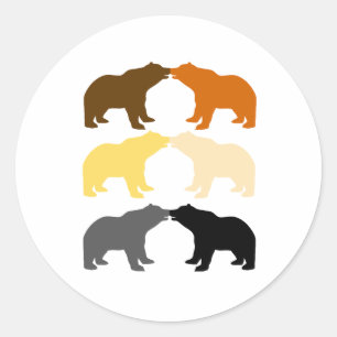 BEAR KISSES RUNDER AUFKLEBER