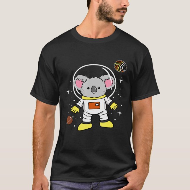 Bear Koala in Space Gay Bärenstolz T-Shirt (Vorderseite)