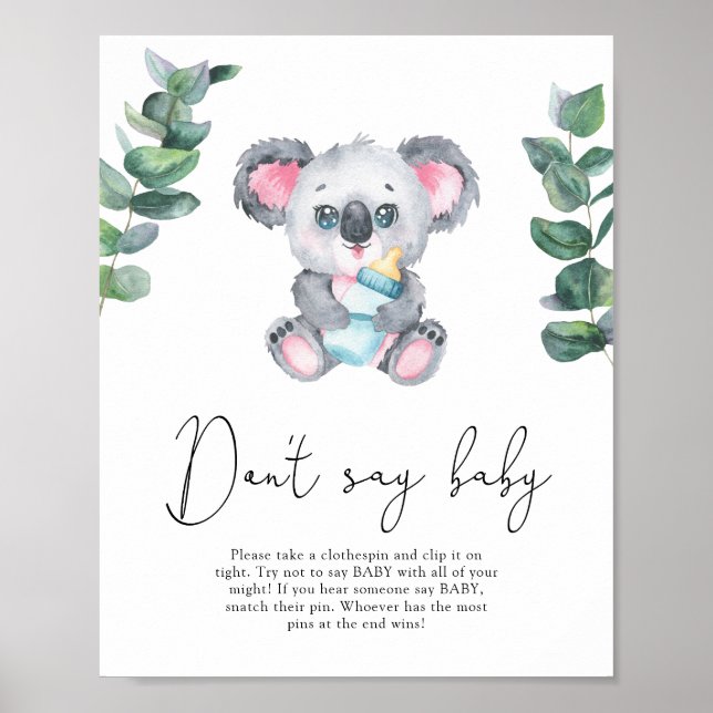 Bear Koala Sag nicht Baby Poster (Vorne)