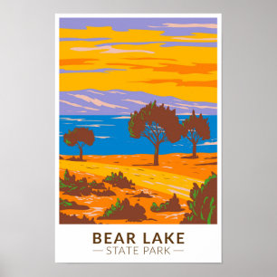 Bear Lake State Park Utah Vintage-Design Poster