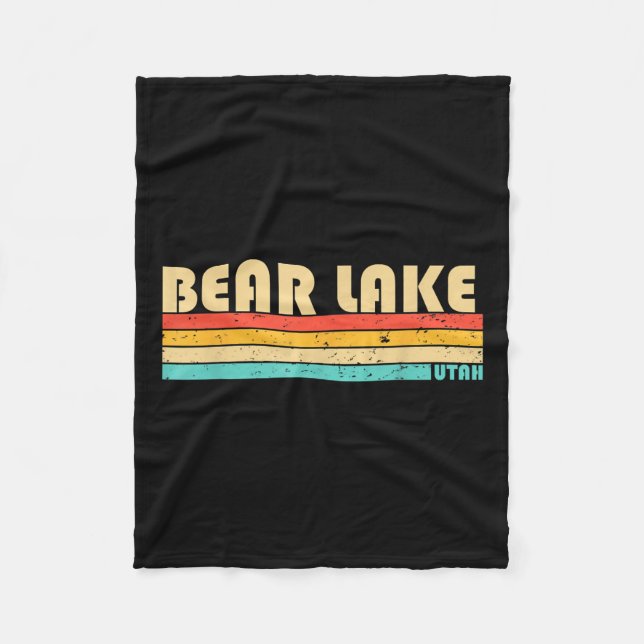 Bear Lake Utah Funny Fishing Camping Summer Fleecedecke (Vorderseite)