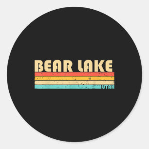 Bear Lake Utah Funny Fishing Camping Summer Runder Aufkleber