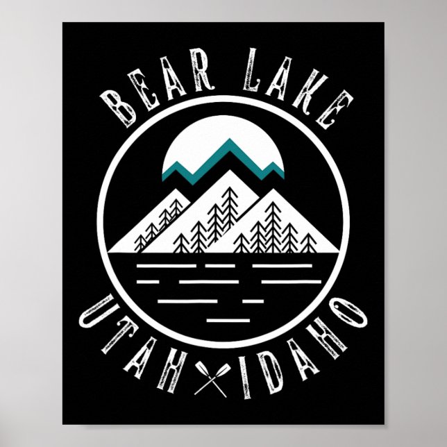 Bear Lake Utah Idaho Camping Bootfahren  Poster (Vorne)