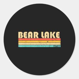 Bear Lake Utah Lustiges Angeln Camping Sommer Runder Aufkleber