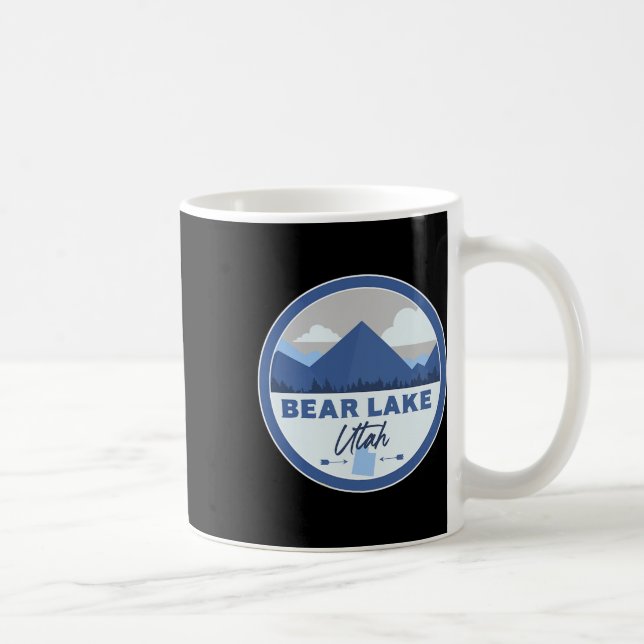 Bear Lake Utah Ut Mountains Badge Hiking Souvenir  Kaffeetasse (Rechts)