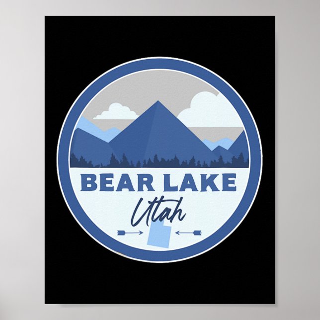 Bear Lake Utah Ut Mountains Badge Hiking Souvenir  Poster (Vorne)