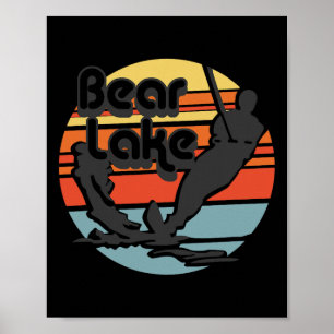 Bear Lake Utah Wasserskiing Wasserski Retro Vintag Poster