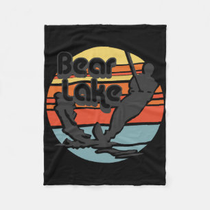 Bear Lake Utah Wasserskilauf Wasserski Retro Vinta Fleecedecke