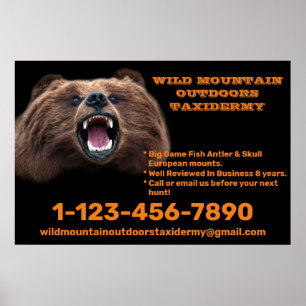 Bear Large Game Taxidermy Shop anpassen Poster