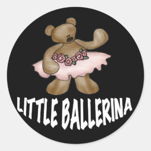 Bear Little Ballerina Runder Aufkleber