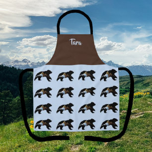 Bear Lover's Baby Blue and Kastanienbraun Schürze