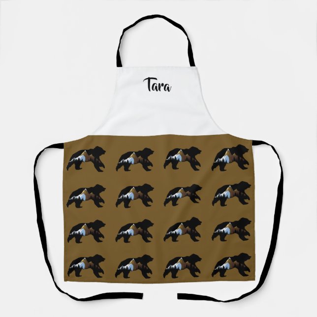 Bear Lover's Schürze "Bären mit den Bergen" (Vorderseite)