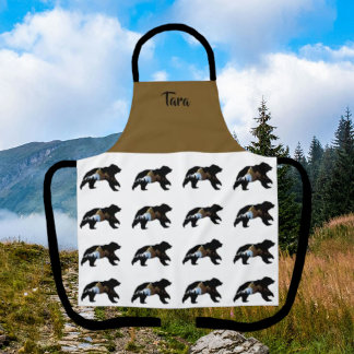 Bear Lover's Schürze "Bären mit den Bergen"