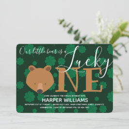 Bear Lucky One St Patrick's Day Erster Geburtstag Einladung
