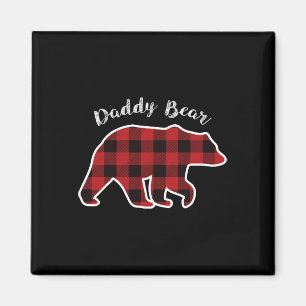 Bear Men Red Kariert Christmas Pajama Vater Gif Magnet